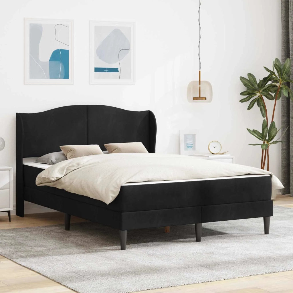 Struttura del letto con testiera Nero 140 x 200 cm Velluto 3415212