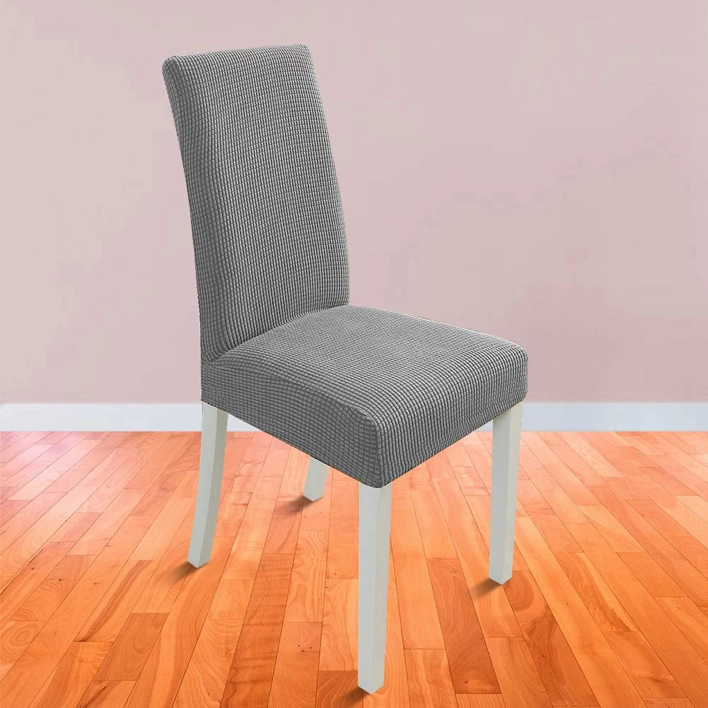 Copertura elastica per sedie, colore grigio, set da 4, per sedie da pranzo