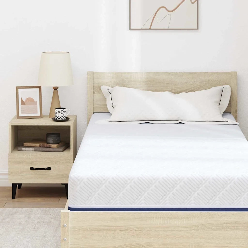 Materasso Bianco e Blu 90 x 190 cm Tessuto Jacquard 4106337