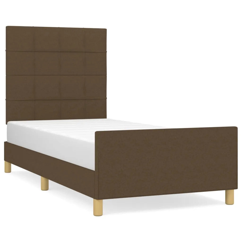 Giroletto senza Materasso-Struttura Letto Marrone Scuro 90x200 cm Tessuto 765541