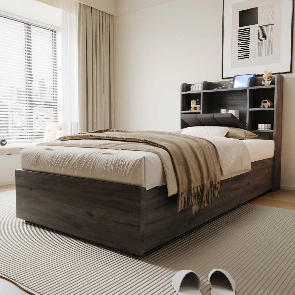 letto in mdf grigio 90 x 200 cm