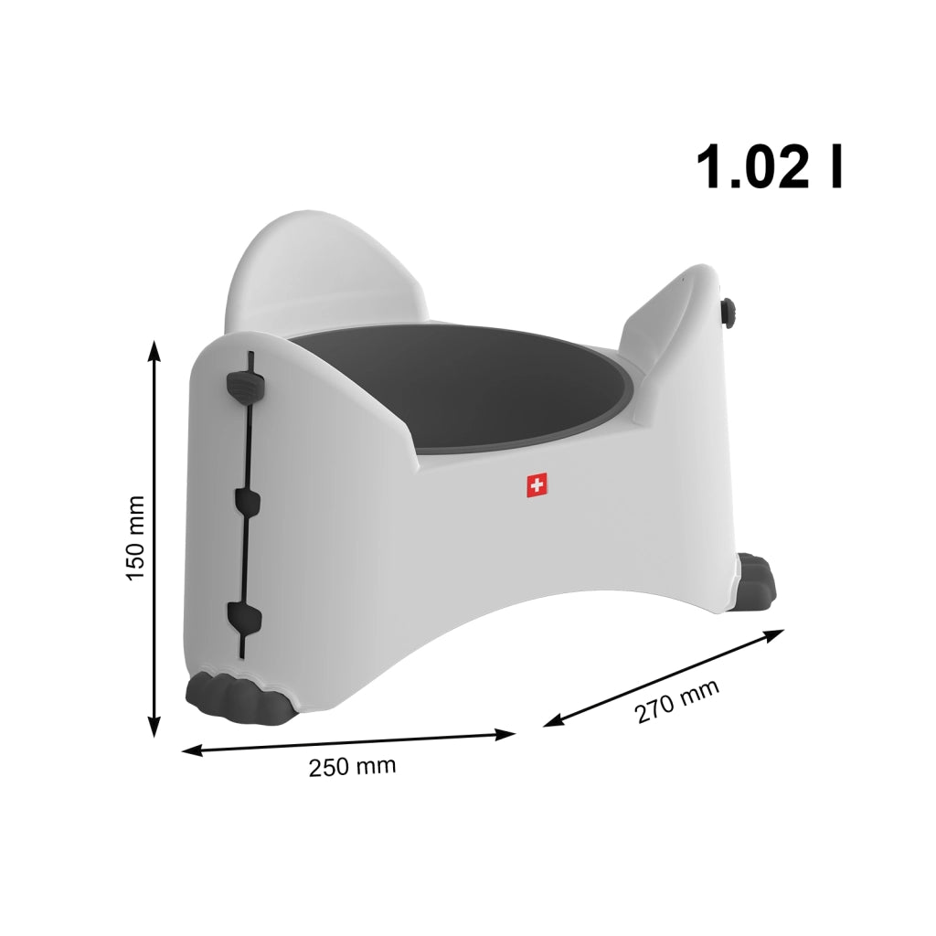 Ciotola regolabile alimenti animali 1.02 l SAMMY   - Colore Mistletoe Bianco/Antracite- Rotho