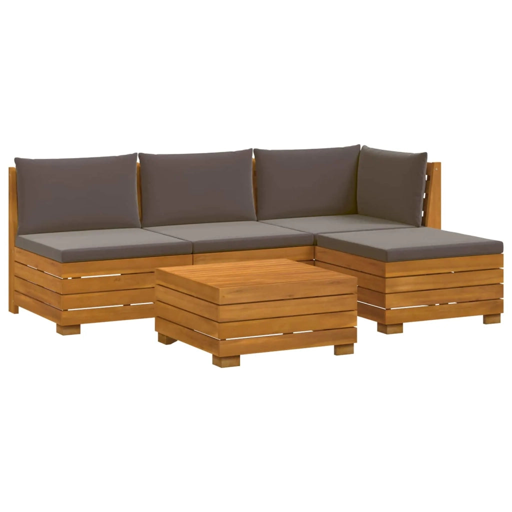 Set di divani da esterno con cuscino 5 Pezzo Marrone 3403102