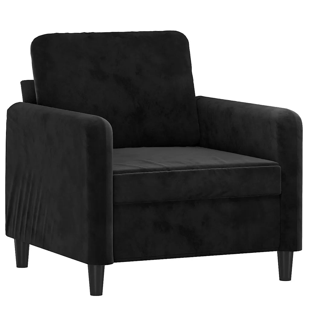 Poltrona | Sedia Relax Nero 60 cm Velluto