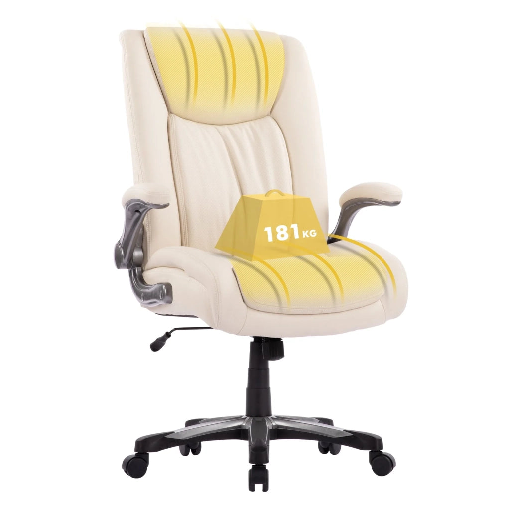 Sedia da Ufficio Ergonomica e Robusta, Carico Massimo 181 kg - Beige