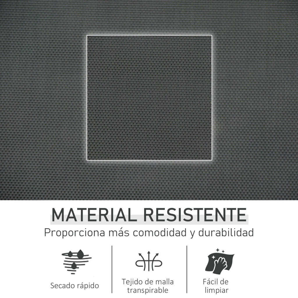 Poltrona a Dondolo Esterna con Braccioli e Tasca Laterale ¨C Minimal ¨C Nero 150x62x88 cm