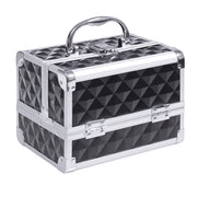 Cassettiera da trucco con specchio e 3 livelli ¨C Minimal ¨C nero 20x15x15 cm