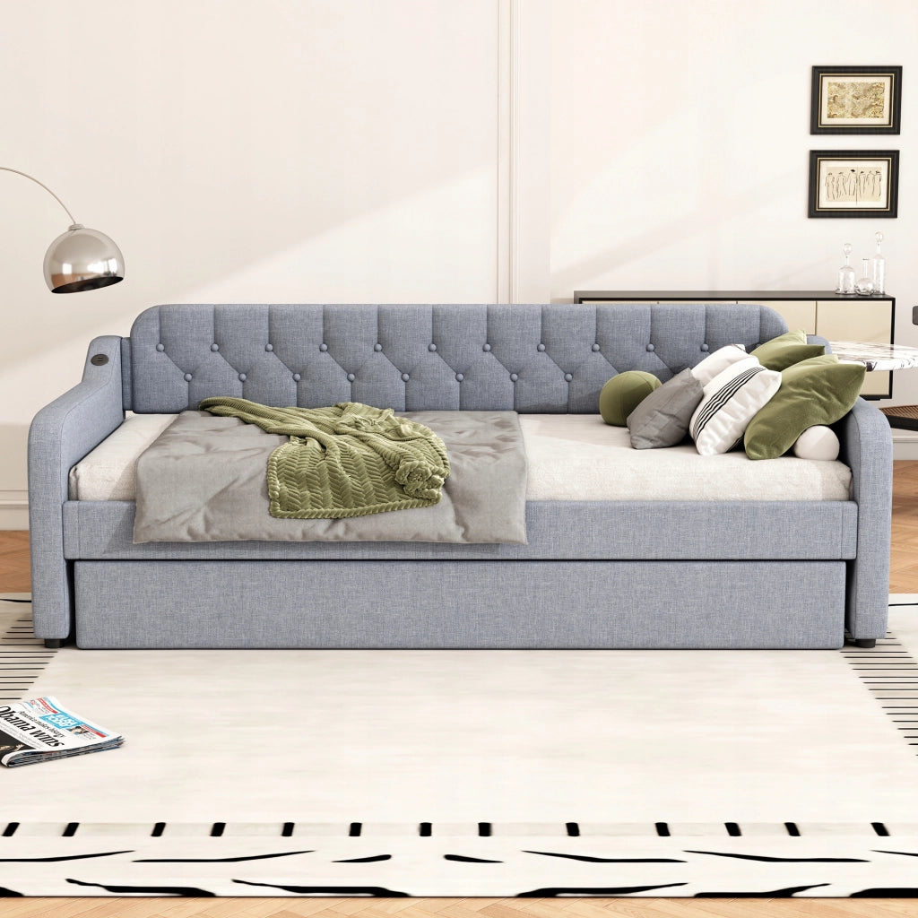 Divano letto con USB - Xylo - 90x200 - Grigio