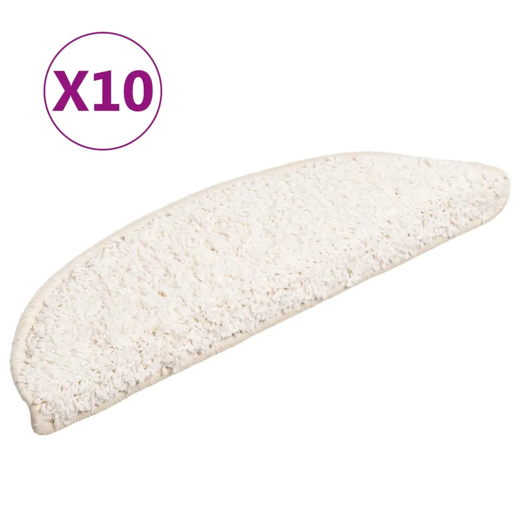 Tappetini per scale 10 pz | Gradini per Scale 56x17x3 cm Bianco Semicircolari