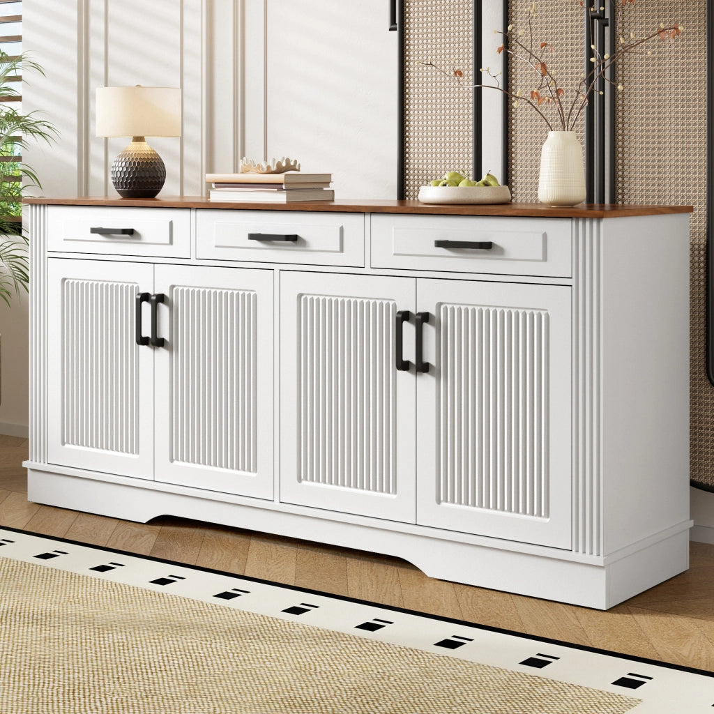 Credenza con cassetti in MDF bianco