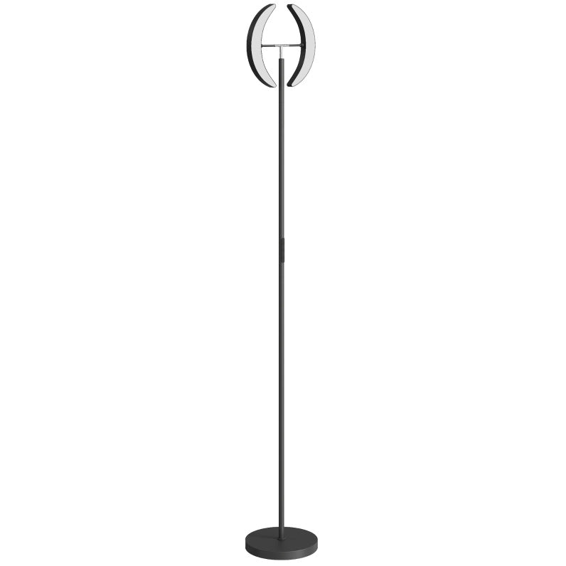 Lampada da terra RGB nera 30x30x188 cm, doppia testa orientabile –
