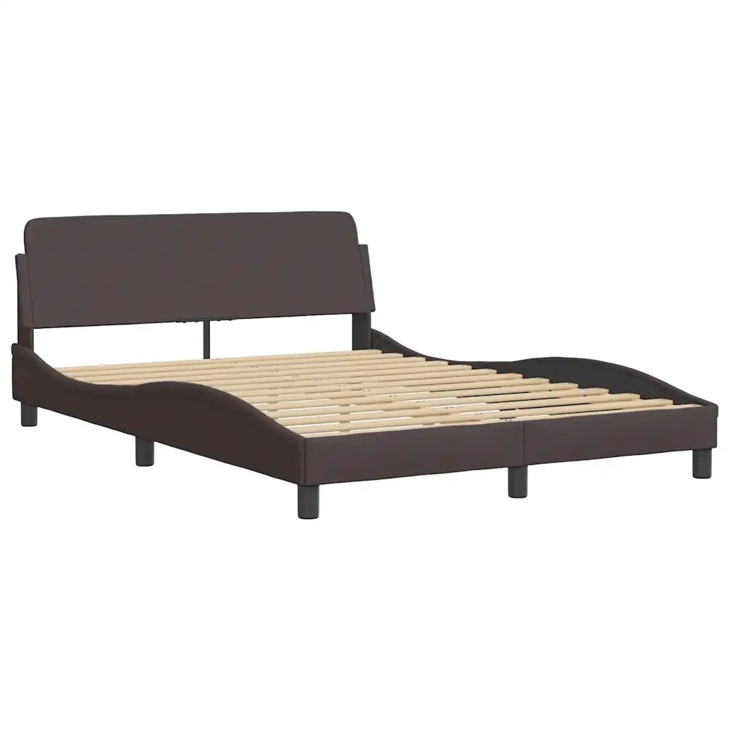 Letto matrimoniale | Letto per adulti | Giroletto senza Materasso Marrone Scuro 120x200 cm Tessuto