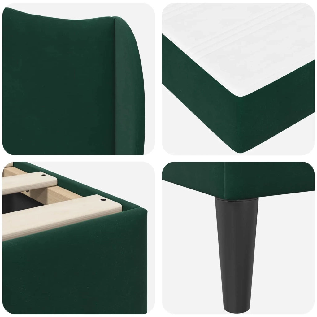 Struttura del letto Verde Scuro 120 x 200 cm Velluto 3415198