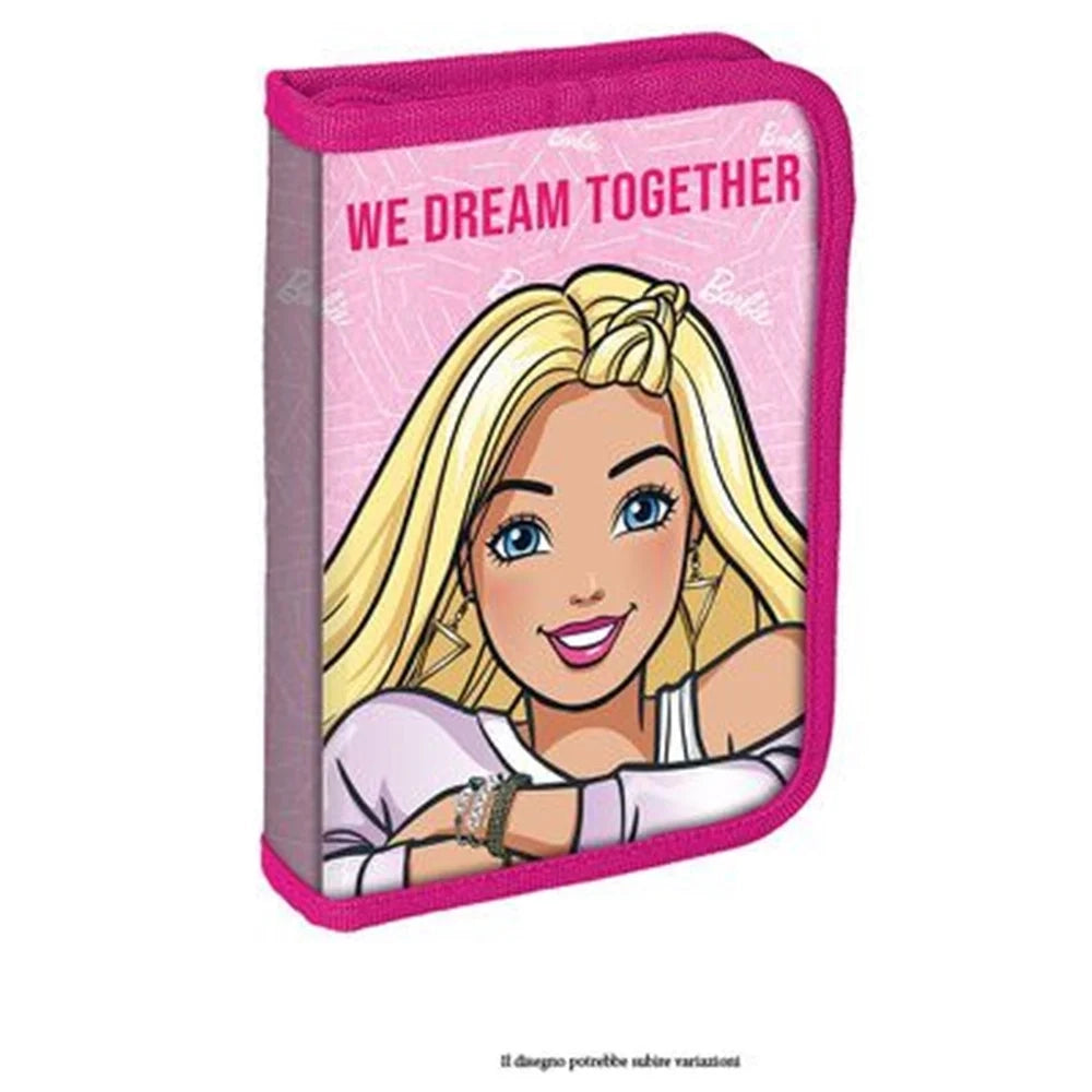 Trade Shop - Astuccio A 1 Zip Cerniera Riempito Grafica Barbie Con Cancelleria Scuola Bambine 674259a -