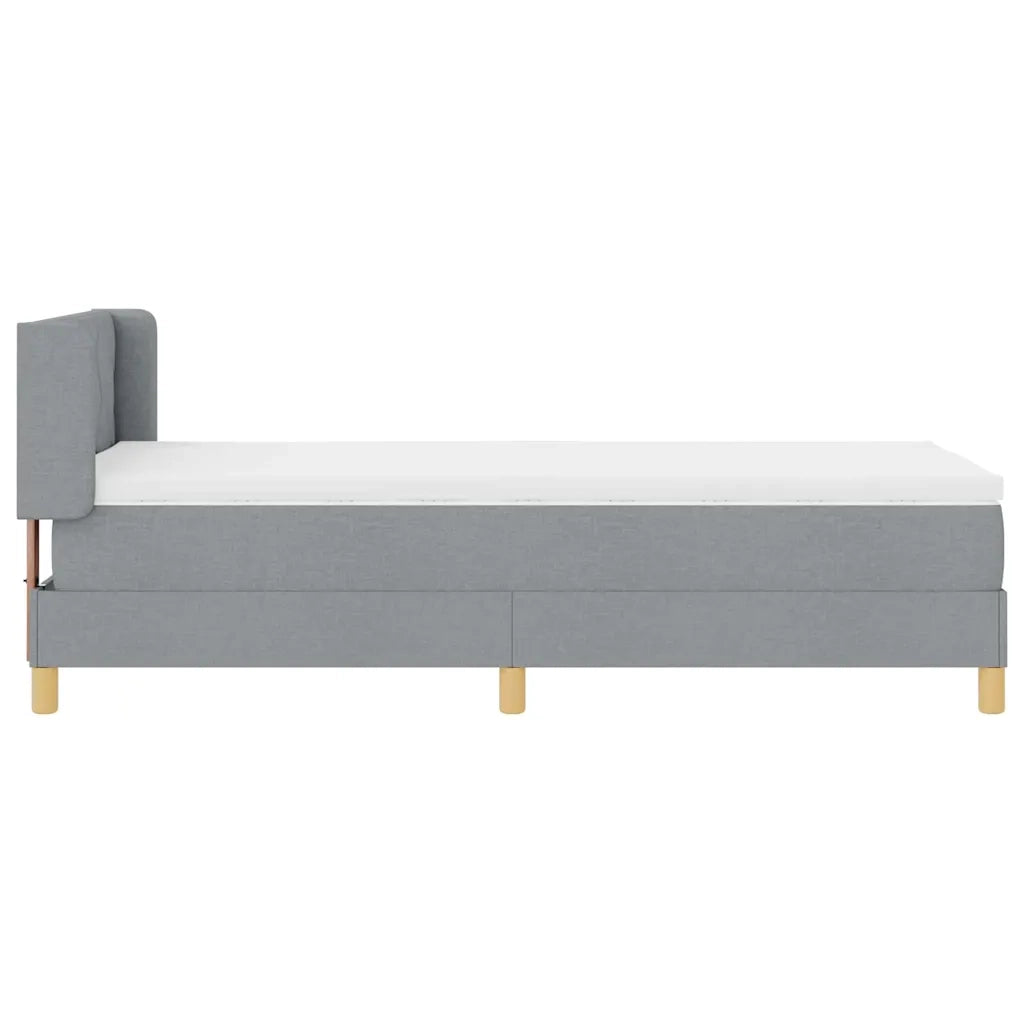 Letto a molle con testiera-Rete con Testiera Grigio chiaro 200 x 90 cm Poliestere 888674