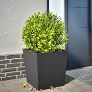 Fioriera da Giardino-Vaso da Esterno-Contenitore per Piante Nera 50x50x50 cm in Acciaio 547982