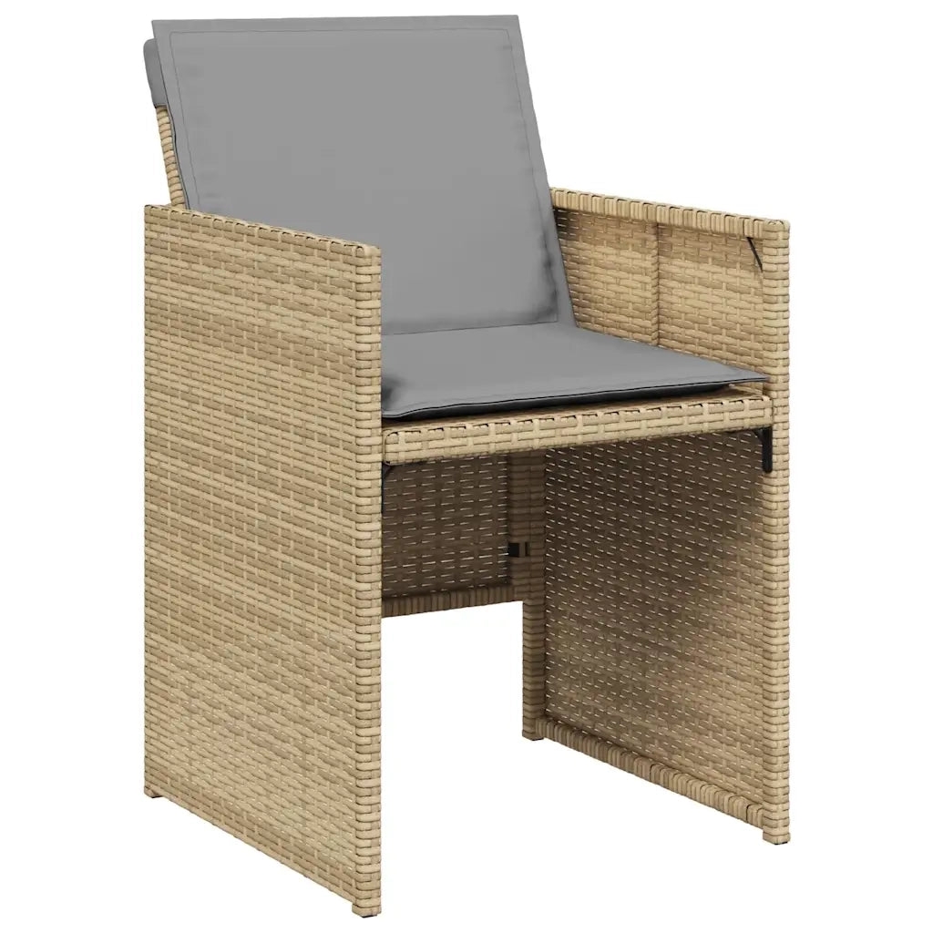 Set Pranzo da Giardino 17 pz con Cuscini Beige Misto Polyrattan 3277835