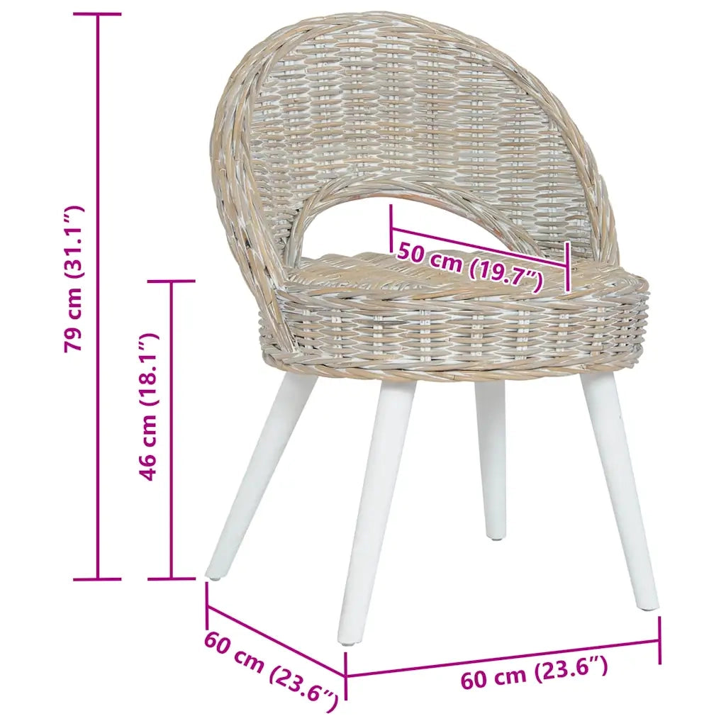 Poltrona | Sedia Relax in Rattan Kubu Bianco
