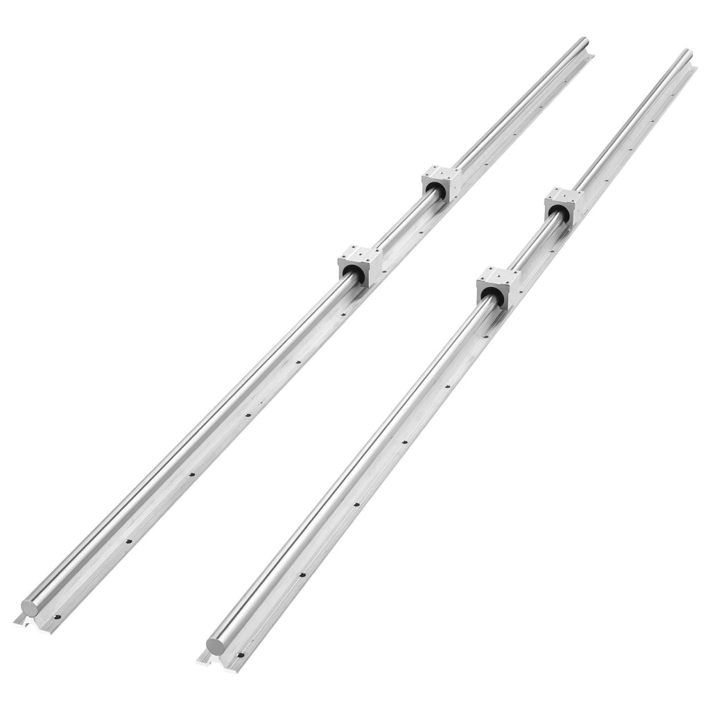 Kit 2 Guide Lineari SBR20 2000 mm con 4 Blocchi Cuscinetto in Acciaio per Macchine da Taglio e Fai da Te