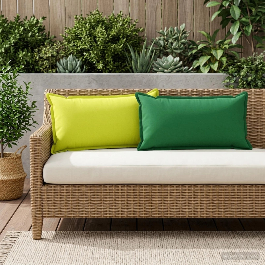 Federa 6 pz HOUTEN Verde brillante. 40 x 70 cm Poliestere 917889