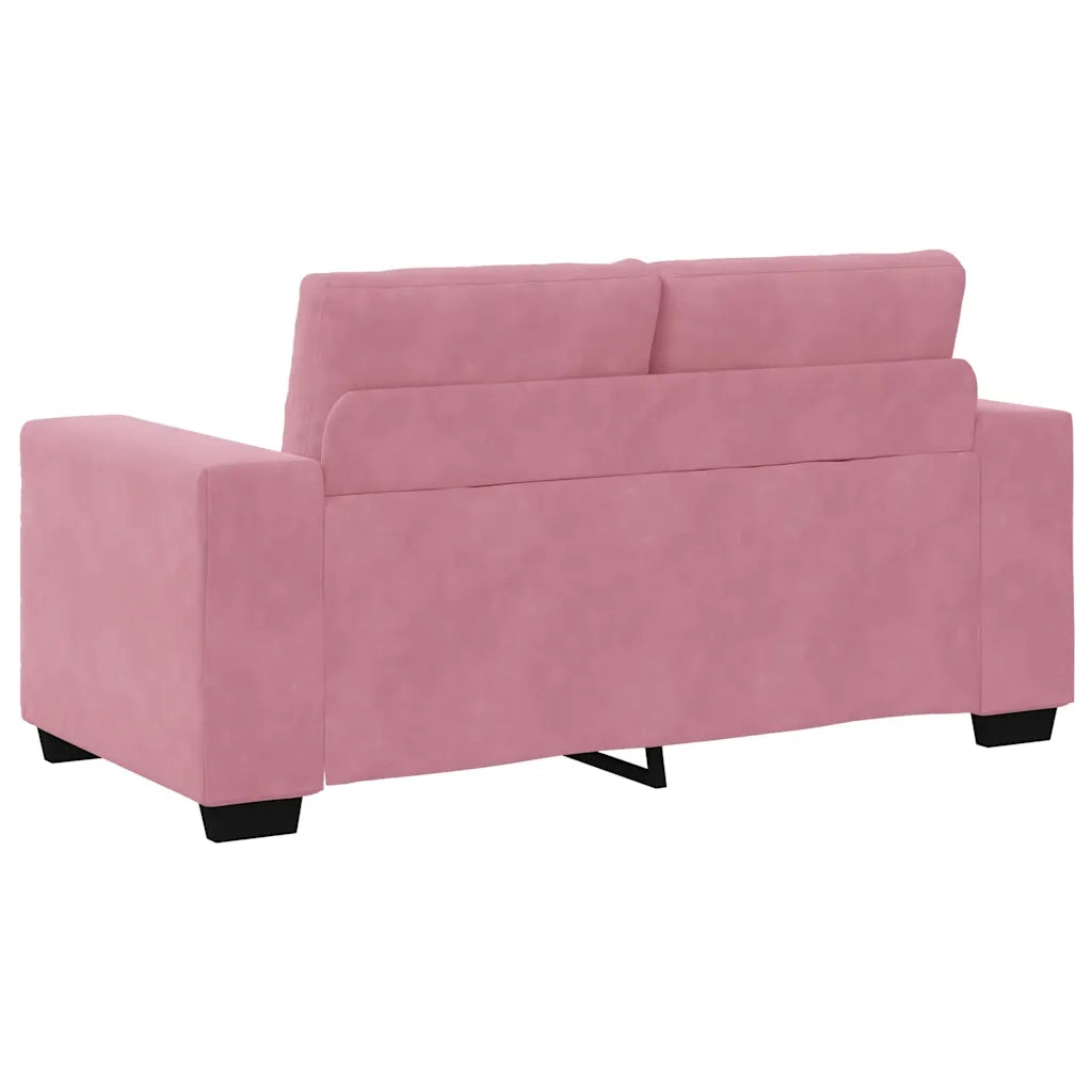 Divano a due posti con cuscino-Sofa 2 Posti Rosa Velluto