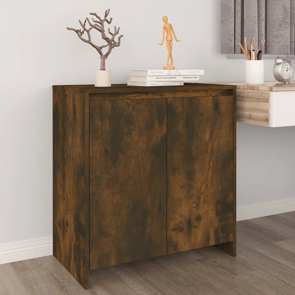 Credenza | Madia | Buffet da pranzo | Armadio da pranzo Rovere Fumo 70x41x75 cm in Legno Multistrato