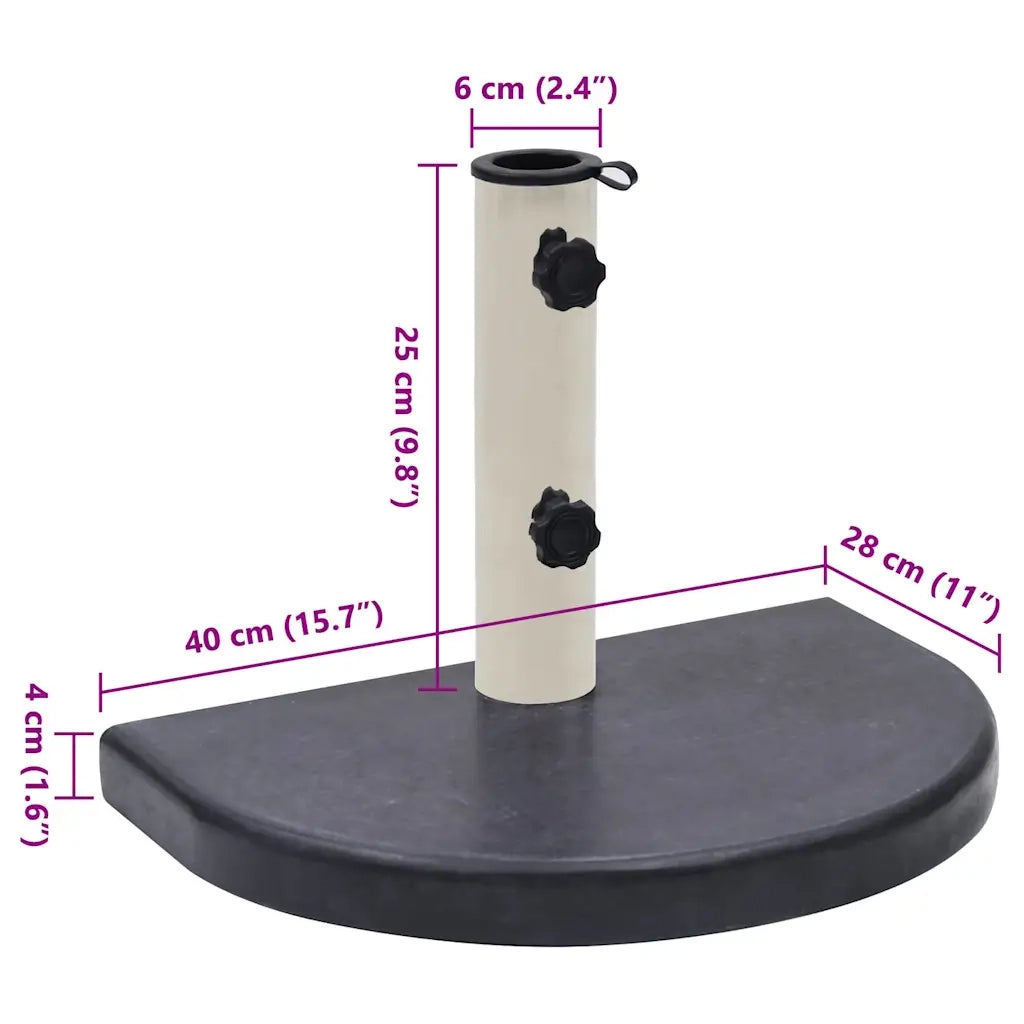 Base per Ombrellone Nera 40x28x4 cm in Granito 313668