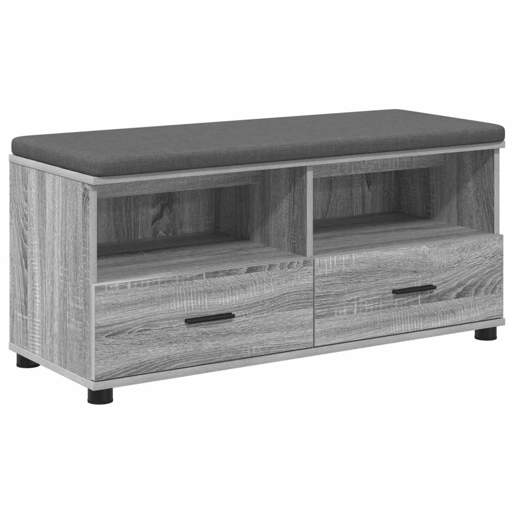 Panca per ingresso con cuscino Sonoma grigia 100 x 38 x 46 cm