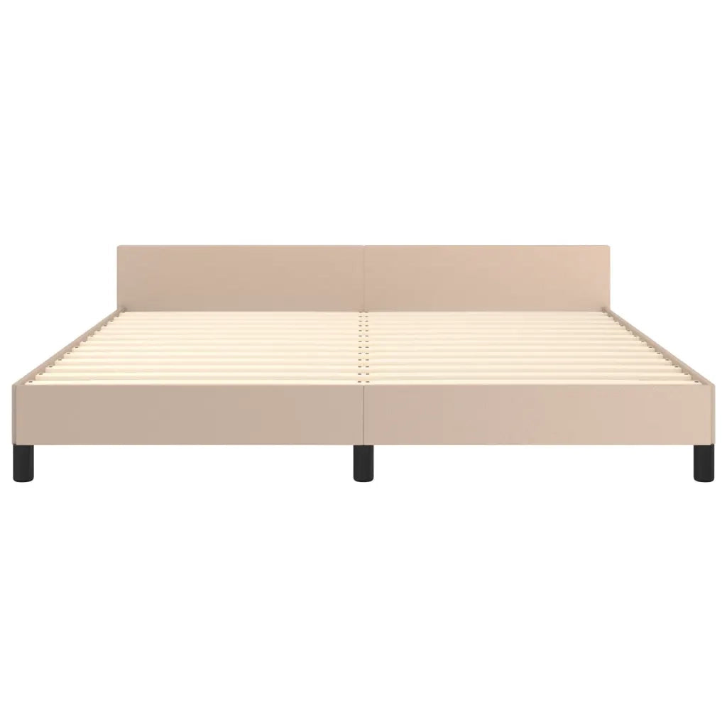 Letto matrimoniale | Letto per adulti | Giroletto con Testiera Cappuccino 160x200 cm in Similpelle