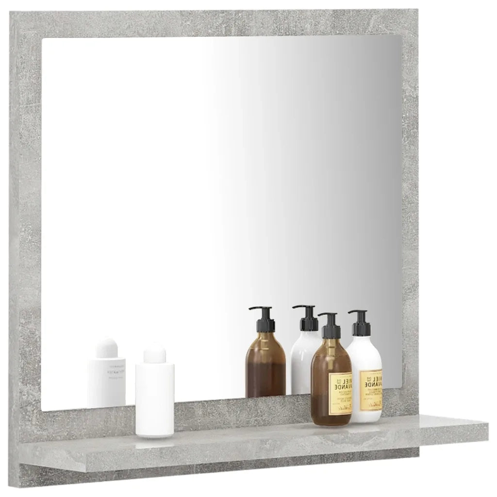 Specchio da Bagno | Specchio decorativo Grigio Cemento 40x10,5x37cm Legno Multistrato