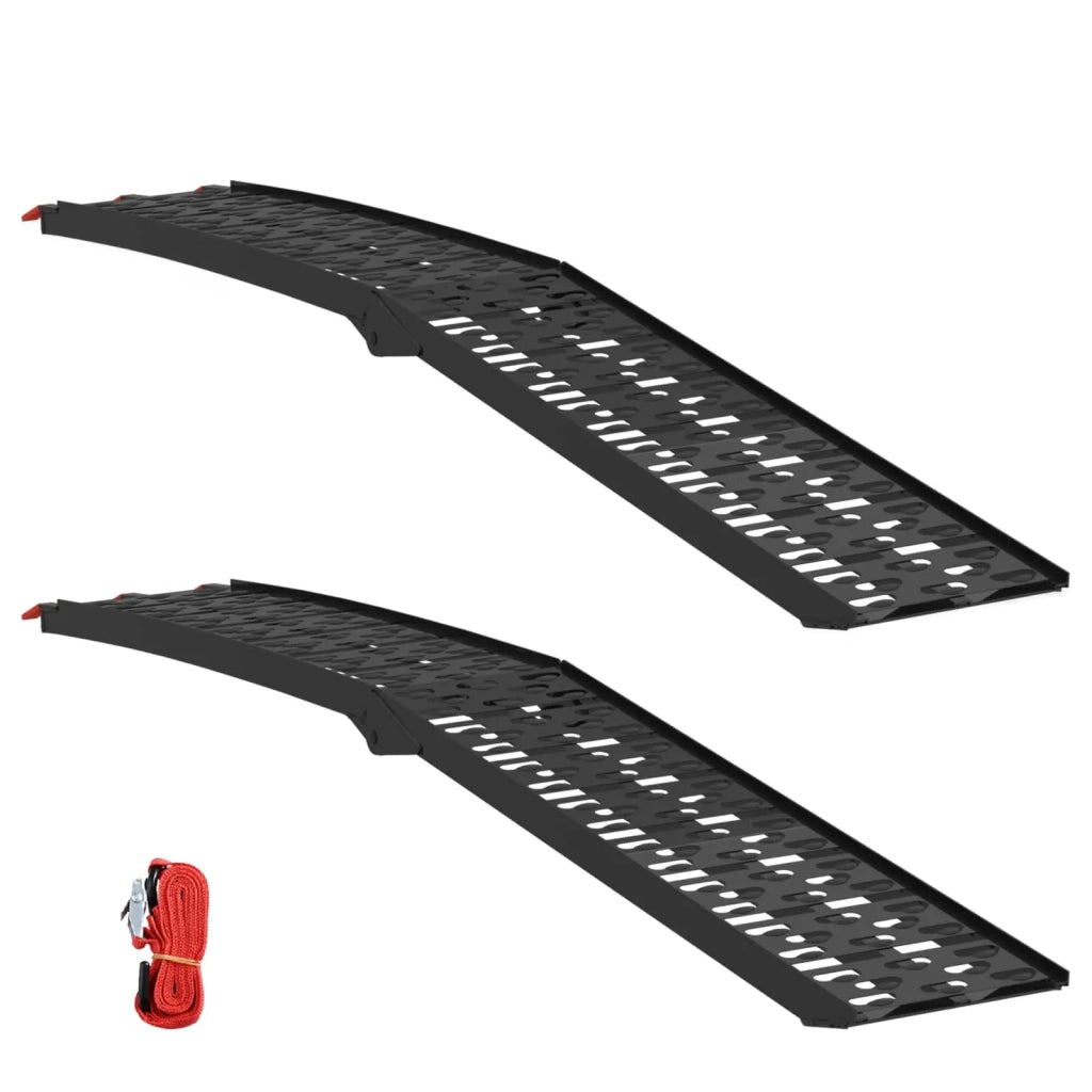 Rampe per Moto Pieghevoli 340 kg per rampa 2 pcs Nero Alluminio