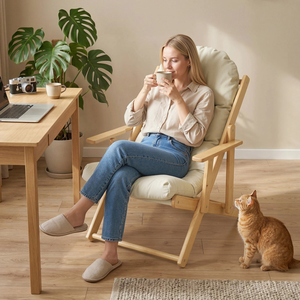Poltrona Reclinabile Relax ¨C Minimal ¨C Legno Grigio Scuro