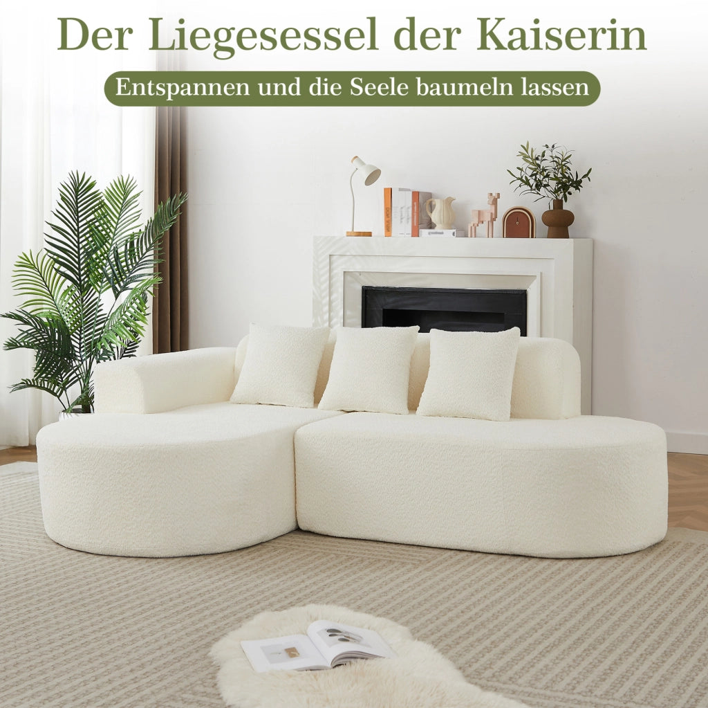 DIVANO ANGOLARE Chaise longue sinistra in ciniglia beige