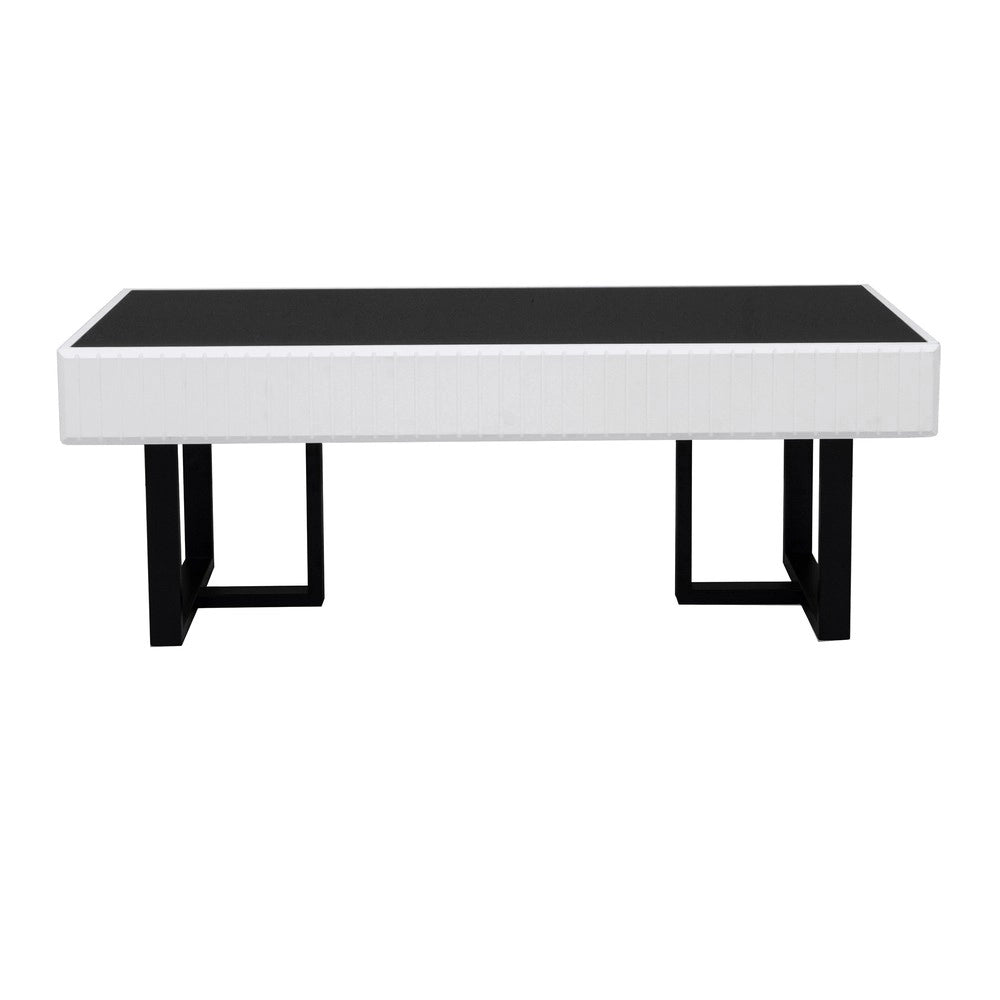 Tavolino da Caff¨¨ Moderno ¨C MINIMAL ¨C Nero e Bianco Lucido, 110x50.5x41 cm