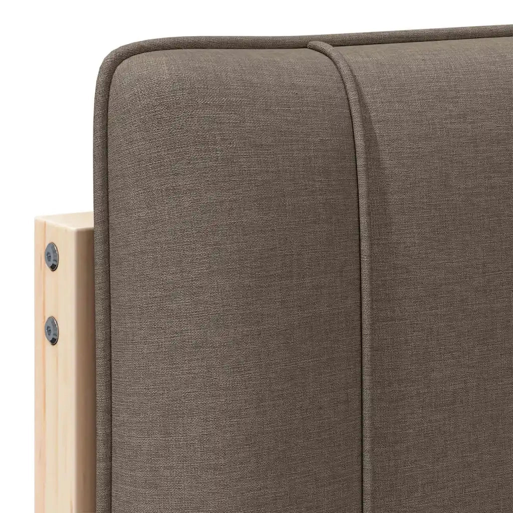 Testiera | Testata imbottita Marrone e taupe 140 cm Pino massello