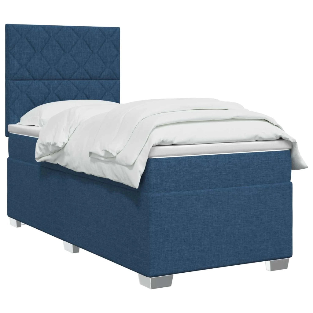 Letto box spring con materasso Blu 100 x 200 cm Tessuto 3454816
