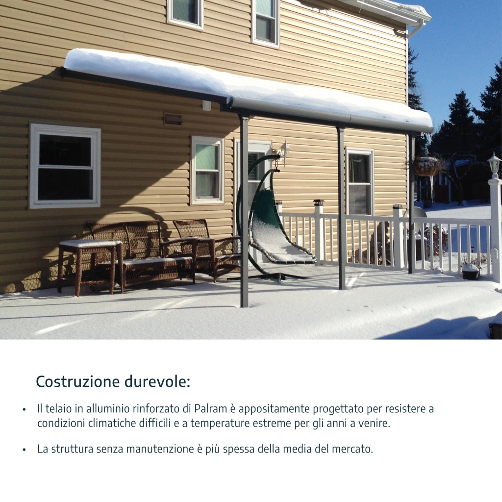 Parete laterale 3m Pergola Bianco