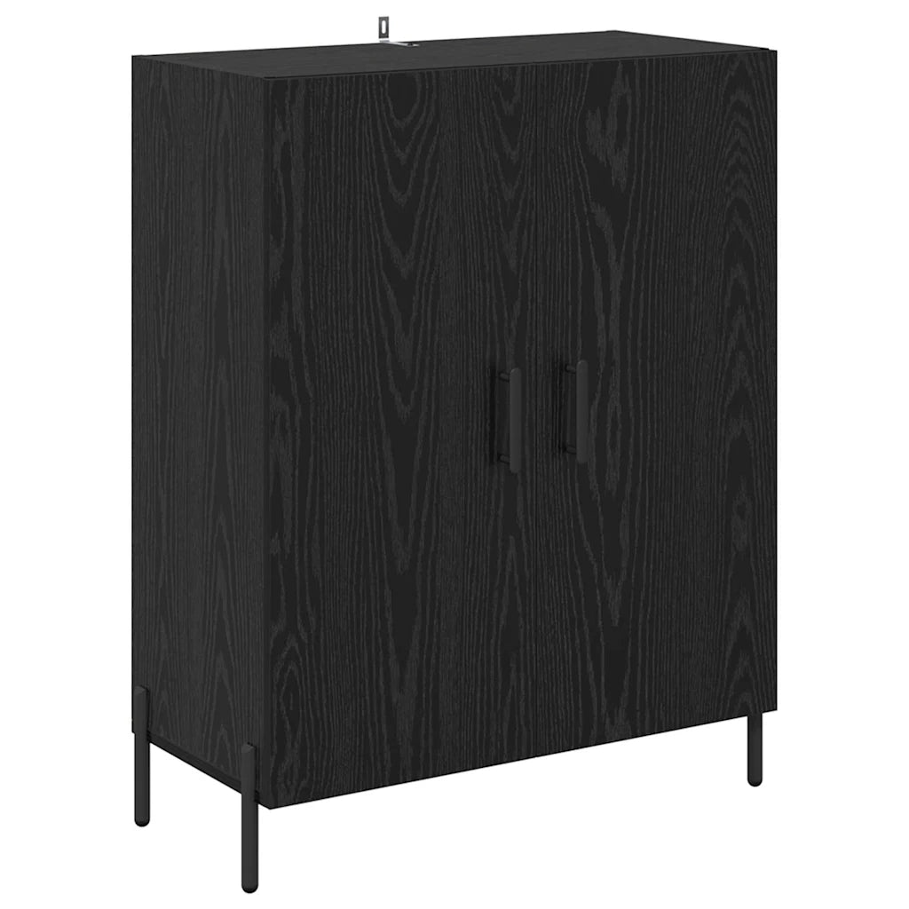 Credenza | Madia | Buffet da pranzo | Armadio da pranzo Rovere Nero 69,5 x 34 x 180 cm Legno multistrato