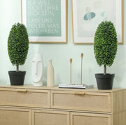 Set di 2 piante artificiali da 60 cm in plastica verde UV per interno/esterno