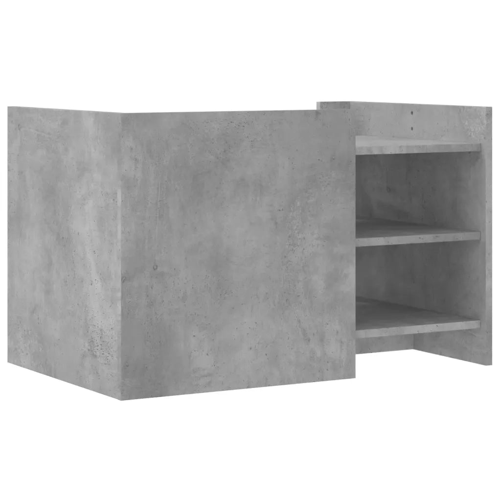 Tavolino Salotto-Tavolino da soggiorno-Tavolo Grigio Cemento 80x50x50 cm Legno Multistrato 186301
