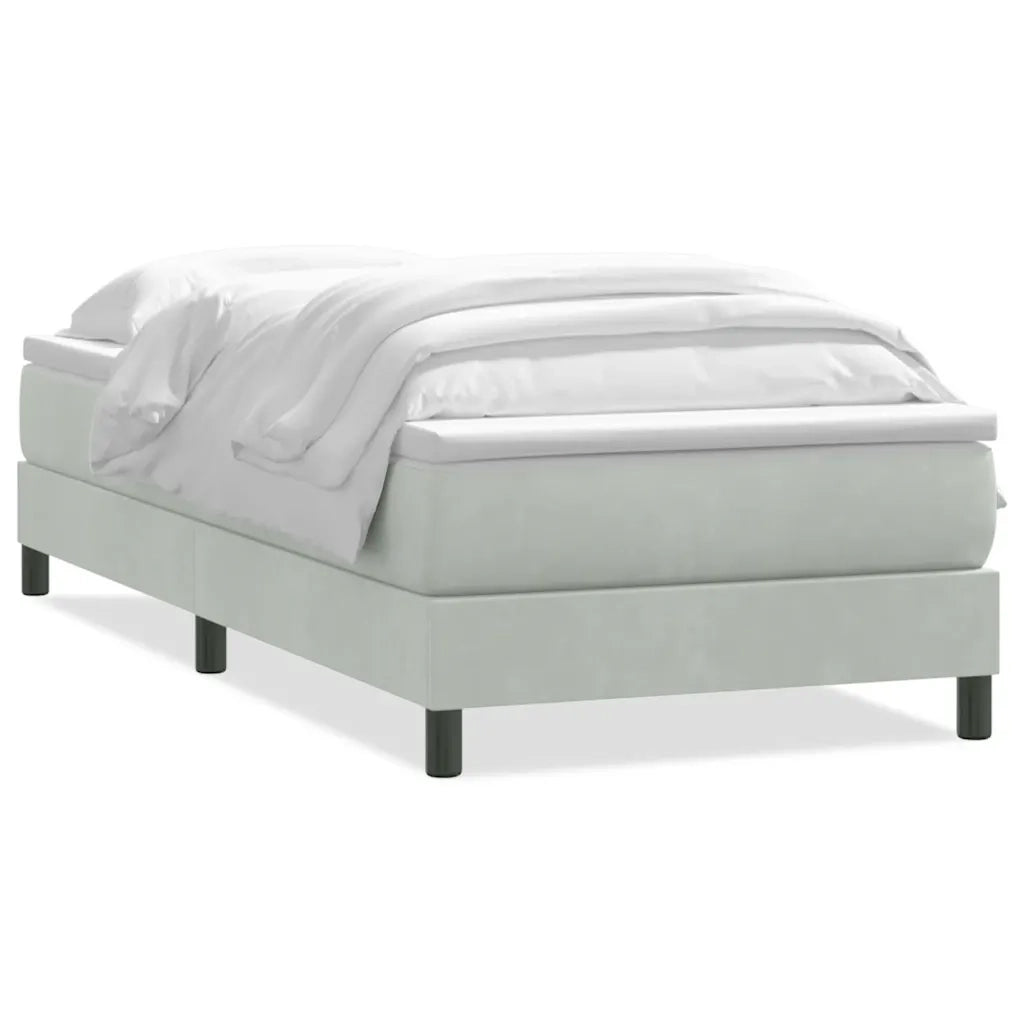 Giroletto a Molle con Materasso-Struttura Letto Grigio Chiaro 80x220 cm Velluto 367006