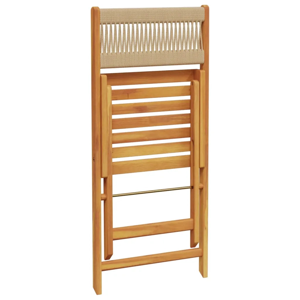 Sedie da Giardino Pieghevoli 4 pz | Sedie da Esterno Beige Legno Massello di Acacia