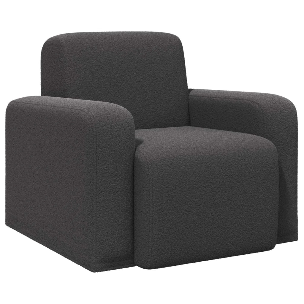 Poltrona Grigio Scuro Bouclé 42042451