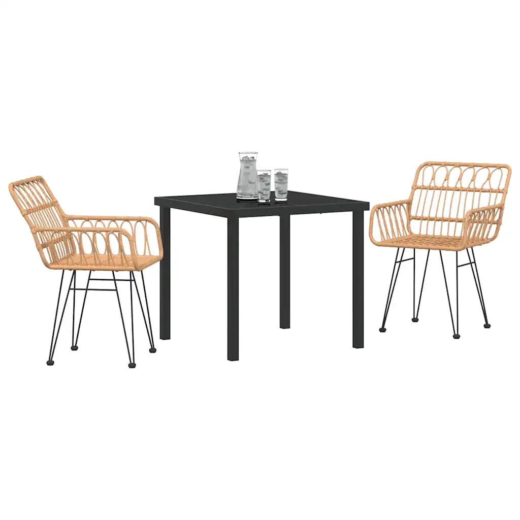 Set da Pranzo per Giardino 3 pz Marrone 3379177