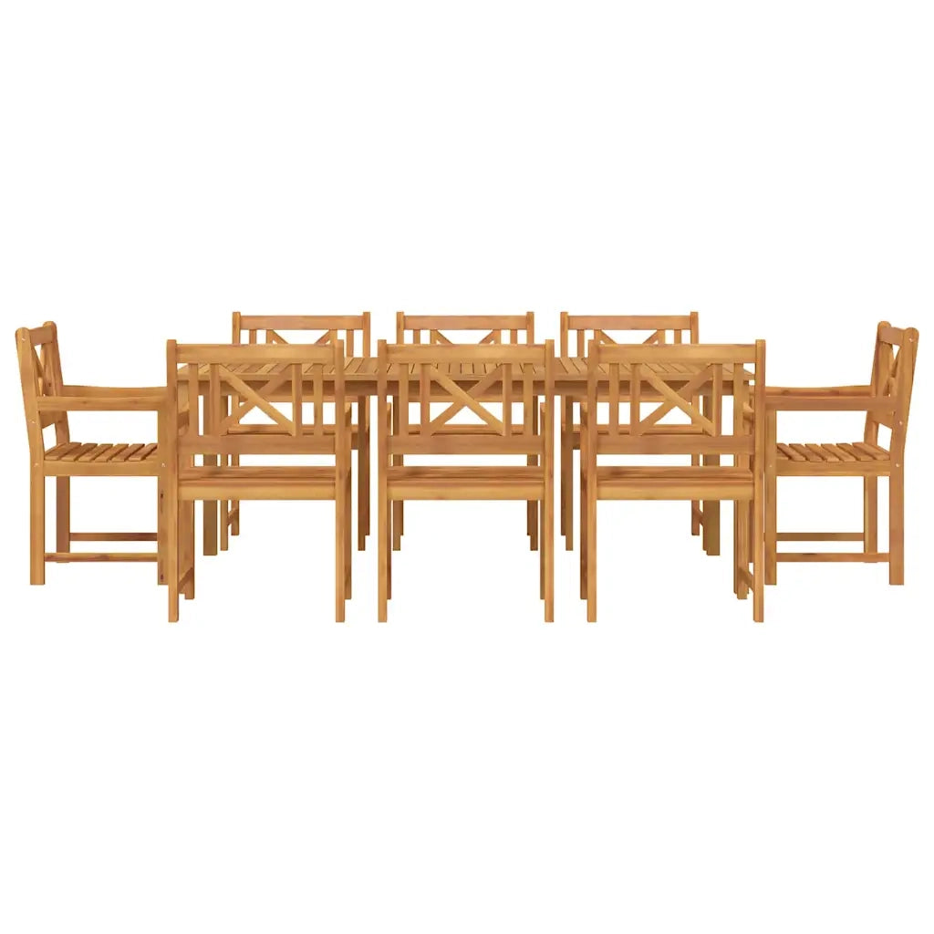 Set da Pranzo per Giardino 9 pcs Marrone