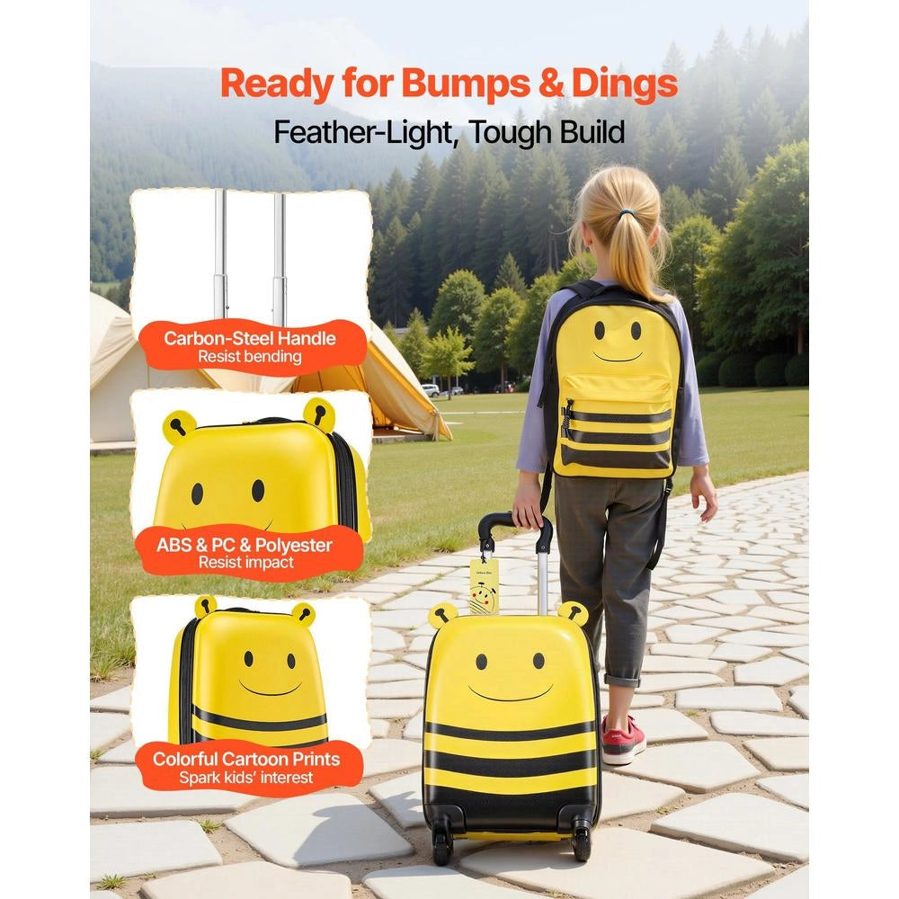 Valigie Bambini 5 Pezzi 45.7cm Zaino Cuscino a U Forma Ape Regalo Compleanno Compagnie Aeree