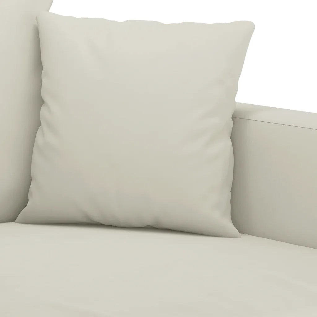 Set di Divani 2 pz con Cuscini Crema in Velluto