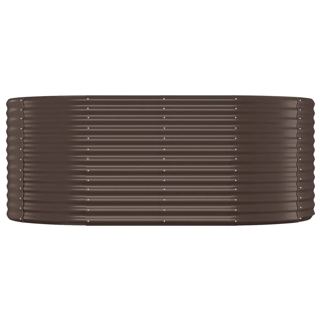 Aiuola ovale rialzata per ampi spazi esterni 175 x 100 x 68 cm acciaio verniciato a polvere marrone 02_0046589