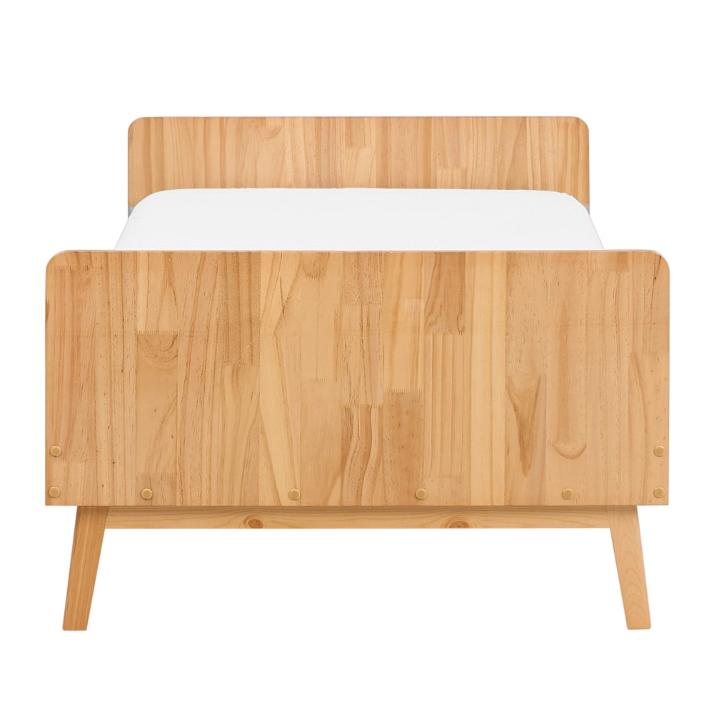 Letto singolo moderno con rete a doghe in marrone chiaro 90 x 200 cm cameretta moderna