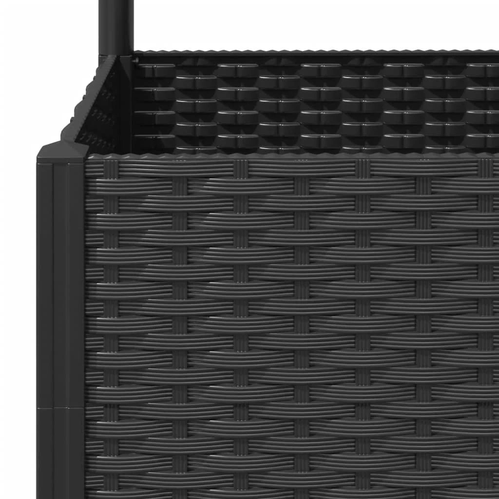Fioriera rialzata per piante fiori patio giardino con traliccio 40 x 40 x 136 cm PP nero 02_0038289